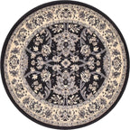 Unique Loom Sialk Hill Collection Area Rug - Washington (3' 3" Round Black/Gray)