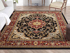 Well Woven Barclay Collection Medallion 5x7 Black Area Rug - for Living Room, Bedroom, and Dining Room