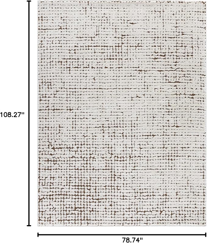 Livabliss x Our PNW Home Cascade Minimalist Area Rug, 6'7" x 9', Brown