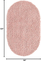Unique Loom Davos Shag Collection Area Rug - Solid (7' 10" x 10' Oval, Dusty Rose)