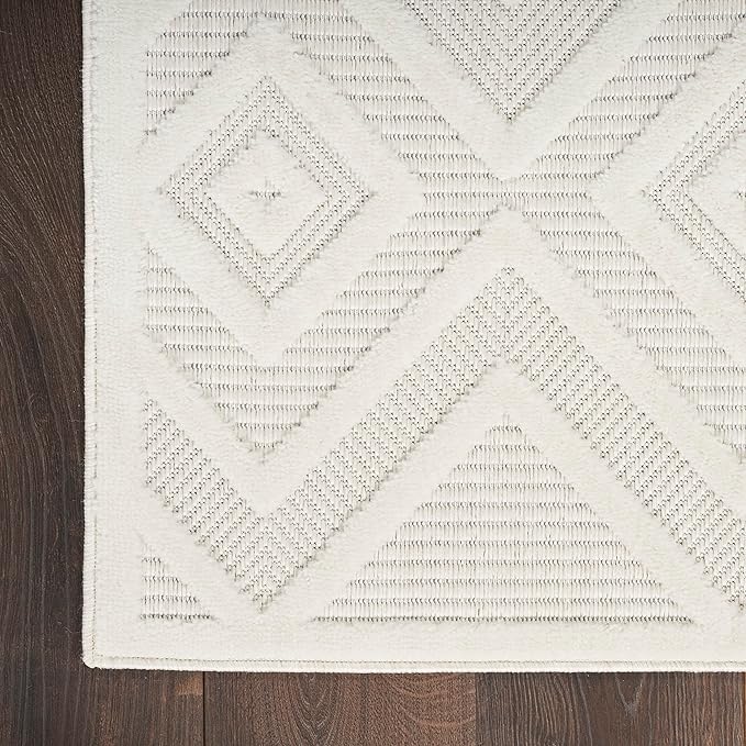 Nourison Home Versatile Ivory White 2'2" x 10' Area Rug - Easy Clean, Non Shedding, Bed Room, Living Room, Dining Room, Kitchen (10' Runner)