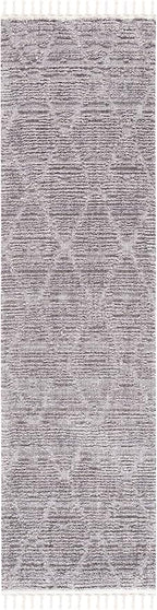 SAFAVIEH Marrakech Collection Runner Rug - 2'2" x 8', Grey, Moroccan Boho Tribal Tassel Design, Non-Shedding & Easy Care, Ideal for High Traffic Areas in Living Room, Bedroom (MRK517F)
