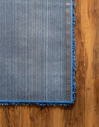 Unique Loom Solid Shag Collection Area Rug (6' 1" x 9' Rectangle, Periwinkle Blue)