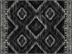 Area Rug 6x8 Rug Machine Washable Non-Slip Low Pile Print Pattern Western Rug for Living Room Bedroom Entryway Tribal Series-Black