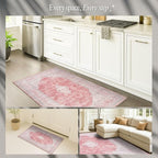 Fame Rugs Turkish Rug. Washable Vintage Oriental Antique Inspired Traditional Doormat Small Modern Area Rugs Luxury Entryway Entry Bedroom Bathroom Kitchen (410CP, 2'5 x 6'9)