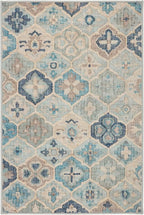 Dash & Albert Pali Multi Machine Washable Rug, 8.5 X 11.5 Feet, Blue Geometric Pattern