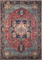 Keen Home Design 8x10 Rug - Machine Washable Area Rug with Non-Slip Backing, Ideal for Living Room, Dining Room, Bedroom - Vintage, Easy Clean, Durable, Low Pile Rug - (8' x 10')