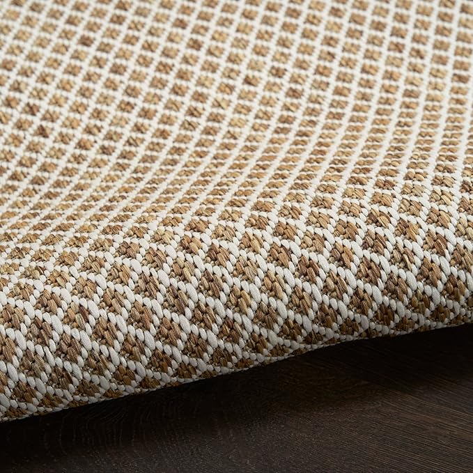 Nourison Home Courtyard Jute Ivory 3' x 5' Area Rug - Easy Clean, Non Shedding, Bed Room, Living Room, Dining Room, Kitchen (3' x 5')