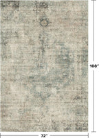 Neutral Dark Rugs for Living Room - 6x9 Washable Rug for Dining Room Table, Bedroom Under Bed, Ultra-Thin Soft Textured Moss Green Indoor Decor