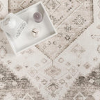 Paco Home Oriental Area Rug with Faded Vintage Look in Beige, Size: 5'3" x 7'3"