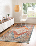 Unique Loom Isabella Collection Area Rug - Rossellini (2' x 3' 1" Rectangle, Rust Red/ Beige)