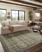 Loloi Magnolia Home by Joanna Gaines Sinclair Collection SIN-03 Turquoise/Multi 2'-3" x 9'-6", .25" Pile Height, Machine Washable, Runner Rug