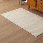 Revival Rugs Stripe 2'7"x4'11" Machine Washable Area Rug for Kitchen Bedroom - 100% Recycled Oeko-TEX Certified, Medium Pile, Beige, Cream