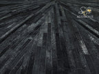 Faux Cowhide Round Area Rug | Non-Slip Leather Floor Carpet for Living Room, Bedroom, and Home Décor | Modern Stylish Accent Rug(Black_6x6)