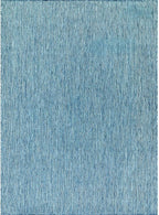 Beverly Rug Indoor Outdoor Rug 10x14, Washable Outside Carpet for Patio, Deck, Porch, Solid Modern Area Rug, Water Resistant, Aqua Blue