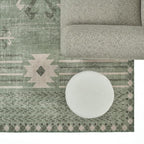 Revival Rugs Flam 6'x9' Zero-Shedding Area Rug for Living Room Bedroom - Oeko-TEX Certified, Low Pile, Spot Clean, Green