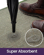 DEXI Ultra Thin Entryway Door Mat 36x56, Non Slip Rubber Backing Inside Entry Mat, Low Profile Easy Clean Dirt Trapper Doormat for Inside Entrance Patio, Green