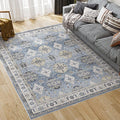 Dripex Washable Area Rug 6x9 Living Room Rug Stain & Water Resistant Foldable Thin Vintage Rugs Faux Wool Floor Carpet for Bedroom Dining Room Kitchen Bathroom Farmhouse Office