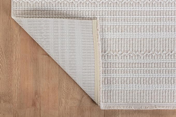 Modern Indoor Rug Stripe 4x6 Area Rugs for Living Room Luxury Kitchen Bedroom Durable Soft Geometric Durable Low and High Pile Stain Resistant Non Shedding Area Carpet 4x6