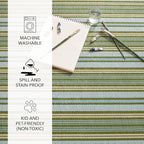 Dash and Albert Caravan Machine Washable Area Rug - 2' x 3' Multicolor Stripe Washable Accent Rug Durable, High Traffic Area Kitchen, Hallway, Bedroom, Stairs
