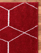 Unique Loom Trellis Frieze Collection Area Rug - Geometric (2' x 3' 1", Red/ Ivory)