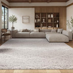 SAFAVIEH Tulum Collection Area Rug - 9' Square, Ivory & Grey, Moroccan Boho Tribal Design, Non-Shedding & Easy to Clean, Ideal for Living Room, Bedroom, Dining Space (TUL272A)