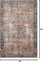Loloi Chris Loves Julia Jules Collection JUL-02 Terracotta/Multi 5'-0'' x 7'-6'', .13" Pile Height, Area Rug
