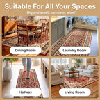 Well Woven Barclay Collection Medallion Kashan Red 8x10 Area Rug - for Living Room, Bedroom, and Dining Room