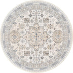 zesthome Washable Round Area Rugs - Non-Slip 6ft Round Rugs, Ultra-Thin Large Circle Rugs for Living Room, Soft Low Pile Rug for Bedroom, Kitchen, Nursery - Vintage Stain Resistant Round Rug