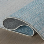 Dash & Albert Pandora Blue Machine Washable Rug, 2 X 3 Feet, Blue Abstract Pattern