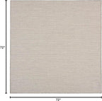 Nourison Home Courtyard Ivory Silver 6' x Square Area Rug - Easy Clean, Non Shedding, Bed Room, Living Room, Dining Room, Kitchen (6' x Square)
