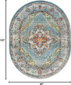 Unique Loom Isabella Collection Area Rug - Rossellini (7' 10" x 10' Oval, Blue/ Beige)
