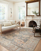 Loloi Margot Collection MAT-03 Ocean/Spice 8'-6" x 11'-6" Area Rug feat. CloudPile, No-Shed Easy Clean Large Patterned Area Rug for Living Room, Bedroom, Dining Area