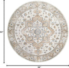 Nourison Home Astra Machine Washable Silver Grey 7'10" x Round Area Rug - Easy Clean, Non Shedding, Bed Room, Living Room, Dining Room, Kitchen (8' x Round)