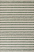 Dash & Albert Xaren Green Machine Washable Rug, 6 X 9 Feet, Green/Grey Stripe Pattern