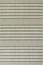 Dash & Albert Xaren Green Machine Washable Rug, 4 X 6 Feet, Green/Grey Stripe Pattern