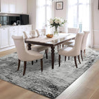 Ompaa Living Room Rug 5x8 Gray Area Rug Machine Washable Boho Rug Non Slip Abstract Vintage Indoor Large Rugs for Bedroom, Classroom, College Dorm, Farmhouse, Dining Room, Kids Playroom