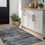 Black Rugs for Kitchen Bathroom,Boho Abstract Small Area Rugs for Bedroom,Black and White,3x5