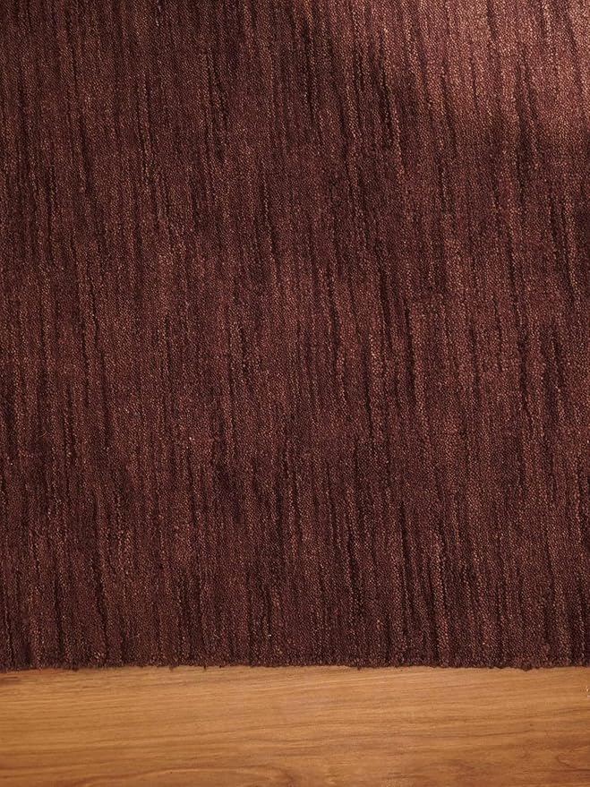 Hand Knotted Loom Wool ECO-Friendly Area Rugs - 4'x6', Rectangle, Purple Color, Solid Plain Design, High Pile Handmade Anti Skid Area Rugs for Living Room, Bed Room (L00111)