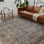 Washable Area Rug 9'x12' Retro Boho Design Non-Shedding Easy Care Ideal for High Traffic Areas in Living Room Bedroom Office Coffee Table Kitchen Large Carpet