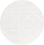 SAFAVIEH Tulum Collection Area Rug - 8' Round, Ivory & Light Grey, Moroccan Boho Tribal Design, Non-Shedding & Easy to Clean, Ideal for Living Room, Bedroom, Dining Space (TUL272G)