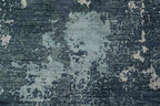 Rug Source Modern Collection, 5x8 Rug, Hand Knotted Navy Blue & Blues All-Over Rug, Oriental Viscose Silk Carpet for Foyer, Entryway and Hallway