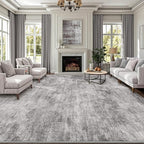 LUMI 5x8 Washable Area Rug for Living Room, Ultra Soft Modern Neutral Grey Rugs Non Slip with Rubber Backing, Low Profile, High Traffic, Stain Resistant Carpets, Ideal for Bedroom, Dining Room