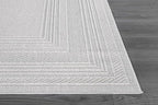 Micro Loop Indoor Rug White 8x10 Boho Geometric Neutral Area Rugs for Living Room Soft Luxury Modern Low and High Pile Durable Stain Resistant Non-Shedding Indoor Area Carpet 8 x 10