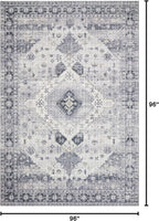Loloi Skye Collection SKY-02 Silver/Grey 8'-0" x 8'-0" Round Area Rug