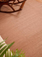 Rugsotic Carpets Hand Woven Flat Weave Kilim Wool 5'x8' Area Rug Solid Light Brown D00111