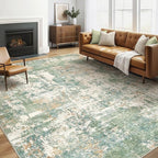 5x8 Area Rug Living Room: Washable Large Abstract Soft Green Rugs Stain Resistant Indoor Floor Non-Slip Accent Carpet for Men Modern Home Enthusiasts Aged 25-45 - Bedroom Office Playroom