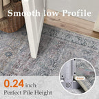 HUGEAR 5x7 Area Rug Purple Machine Washable Rug Vintage Neutral Distressed Mat Soft Non Slip Low Pile Pet Friendly for Living Room Bedroom Dining Room