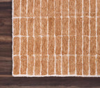 Hand-Tufted 100% Wool Area Rug – Unique Modern Geometric Grid Pattern, Soft Plush Textured Carpet for Living Room, Bedroom, Dining Room & Entryway (Gold, 8' x 10')