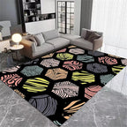 Large Living Room Area Rug 4x5ft,Modern Geometric Rugs, Multicolor Low Pile Farmhouse Carpet, Machine Washable & Non-Slip Non-Shedding for Classroom, Bedroom & Dorm